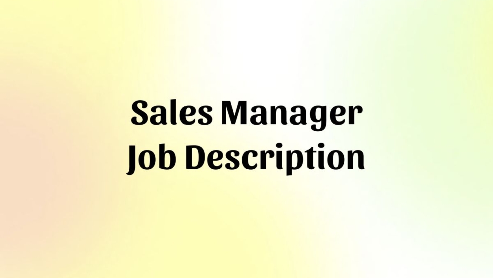 SALES TRAINING MANAGER JOB DESCRIPTION visual data 3